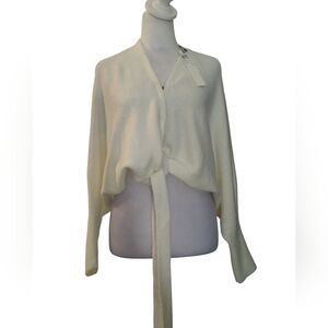 Mustard seed Ms Khloe Wrap Sweater Size S Color White